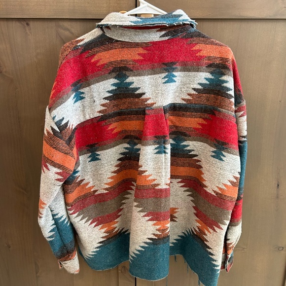 Tribal Aztec Women's Shacket - Picture 3 of 6